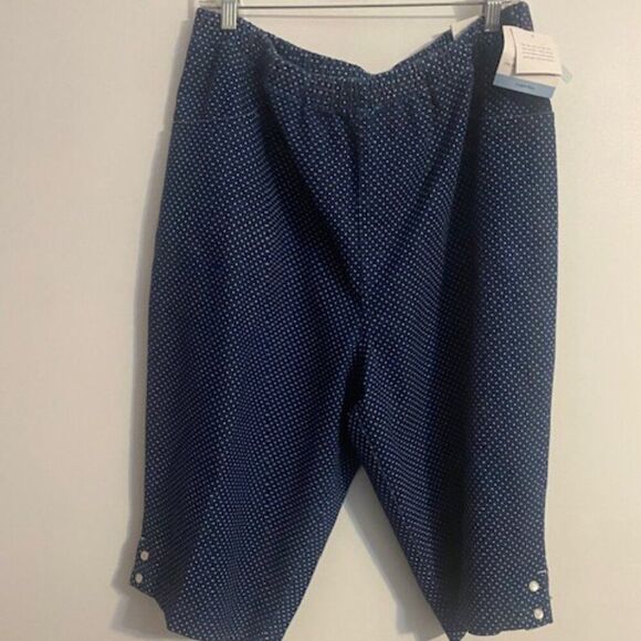 Croft & Barrow Blue/White Polka-dot Skimmer Mid-rise capri's, size 2X - Picture 1 of 3